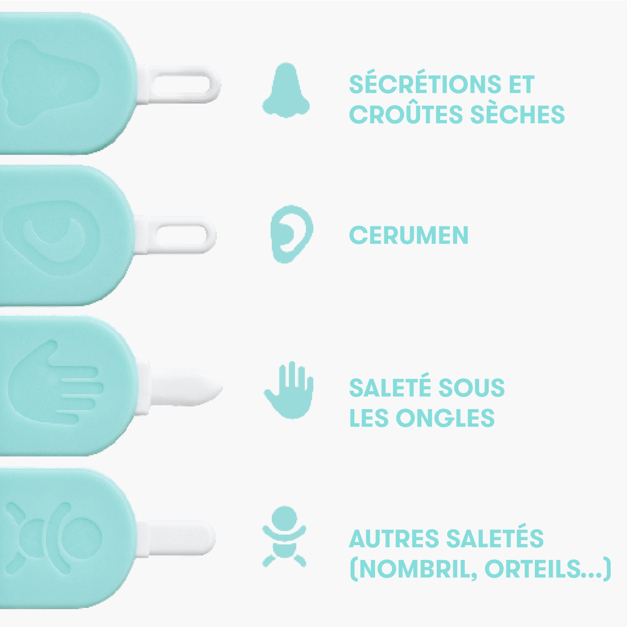 3-in-1 neus-, nagel- en oorcurette