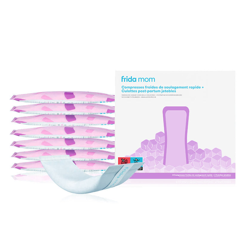 Compresses froides de soulagement rapide+ culottes post-partum jetables (8 compresses + 2 culottes)