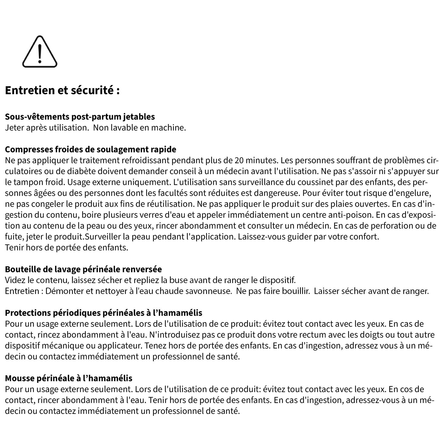 Kit complet pour récupération et soin post-partum